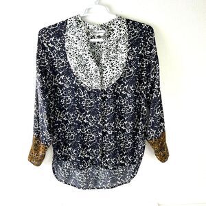 Apiece Apart Floral Blouse 100 % Viscose Blouse‎ Classic Preppy Business Size 4